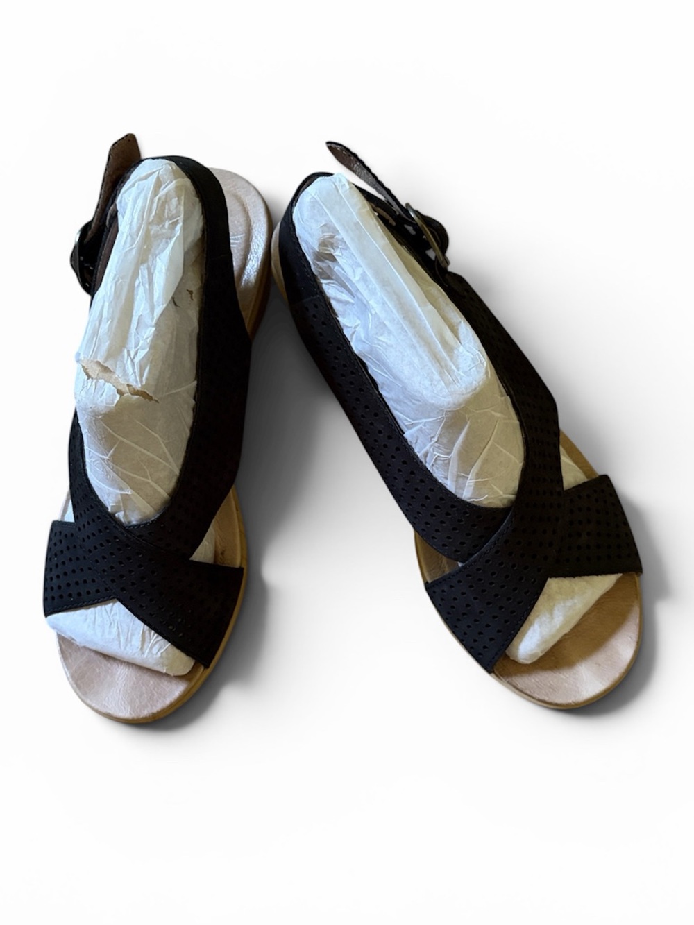Dansko Black Perforated Crisscross Slingback Sandal size 8-8.5 - Picture 6 of 7